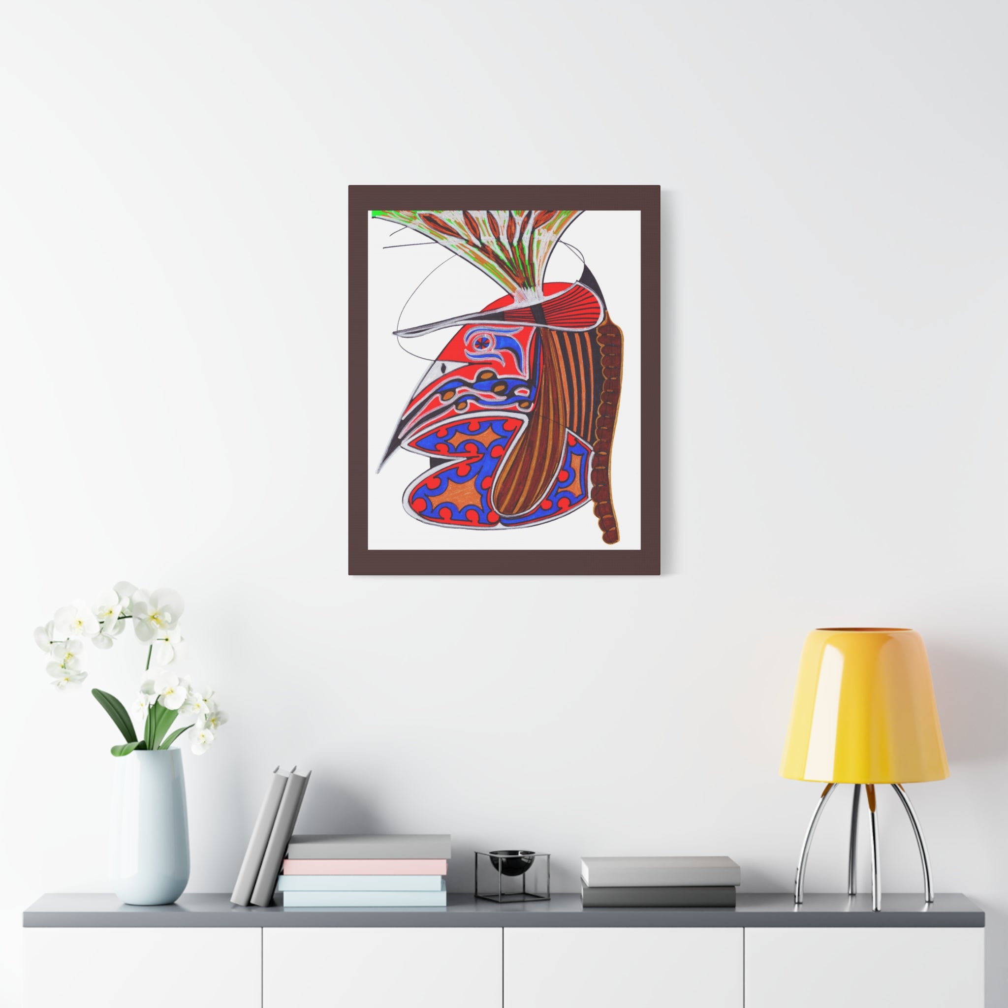 Native Face — Tribal Abstract Matte Canvas Print — Stretched Wall Art (1.25" Depth)