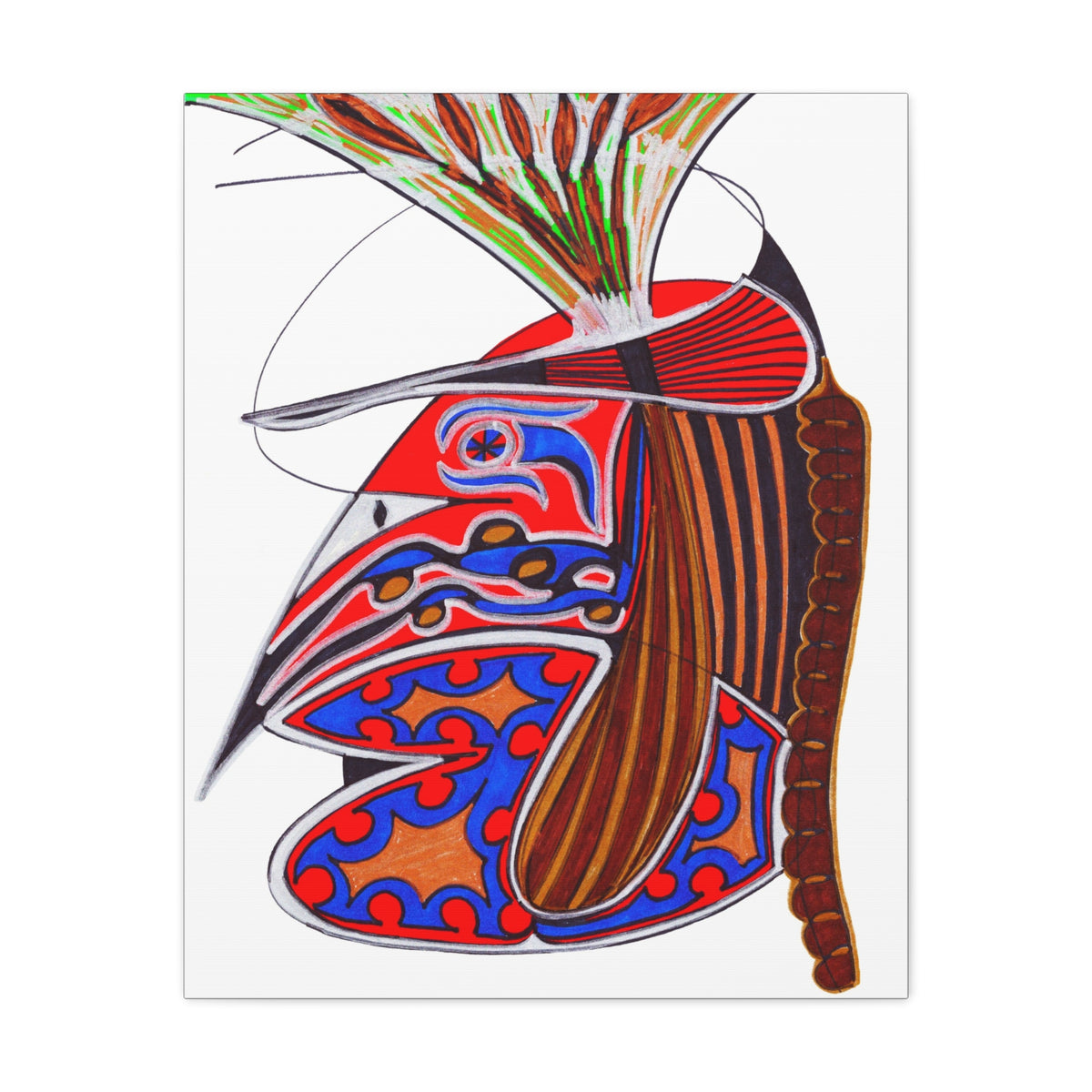 Abstract Tribal Bird Art Canvas