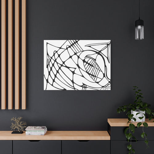 Abstract Black & White Line Art Canvas Print — Modern Geometric Wall Decor