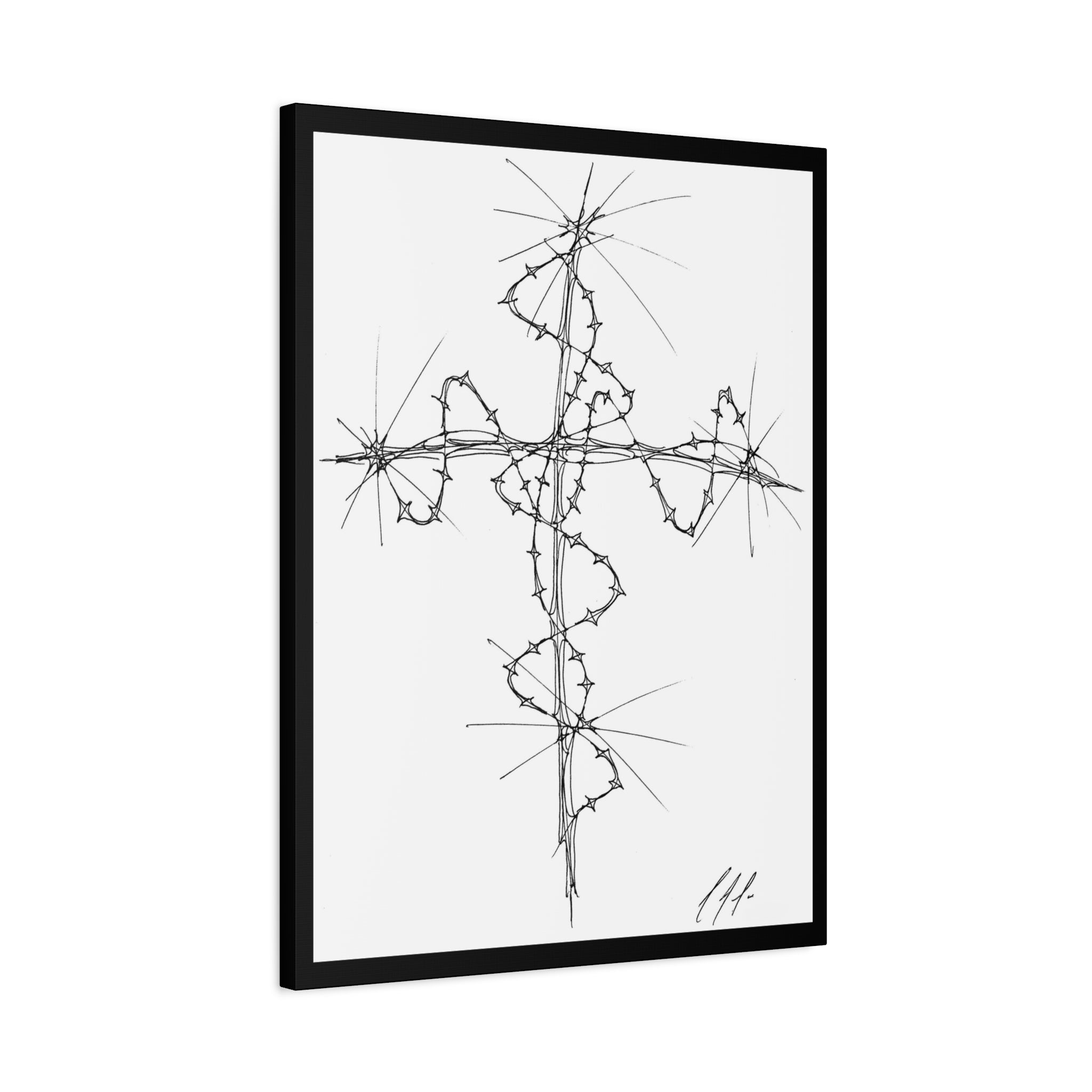 Barbed Wire Cross Matte Canvas Wall Art
