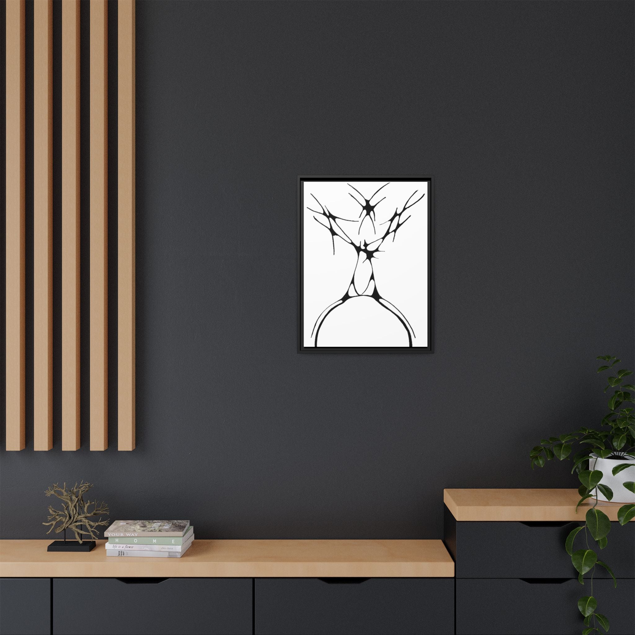 The Stag — Framed Matte Canvas Print — Abstract Line Art Wall Art