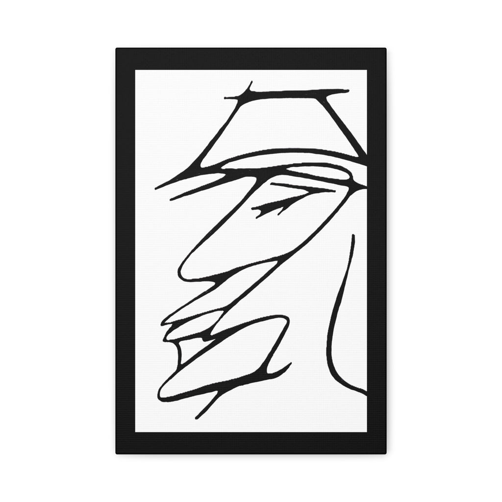 Minimalist Line Art Canvas Print — Abstract Profile Matte Stretched Wall Art