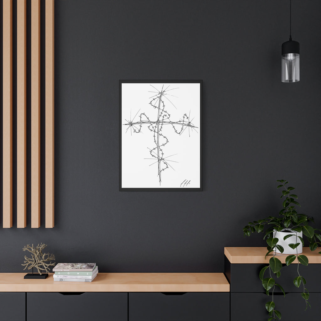 Barbed Wire Cross Matte Canvas Wall Art