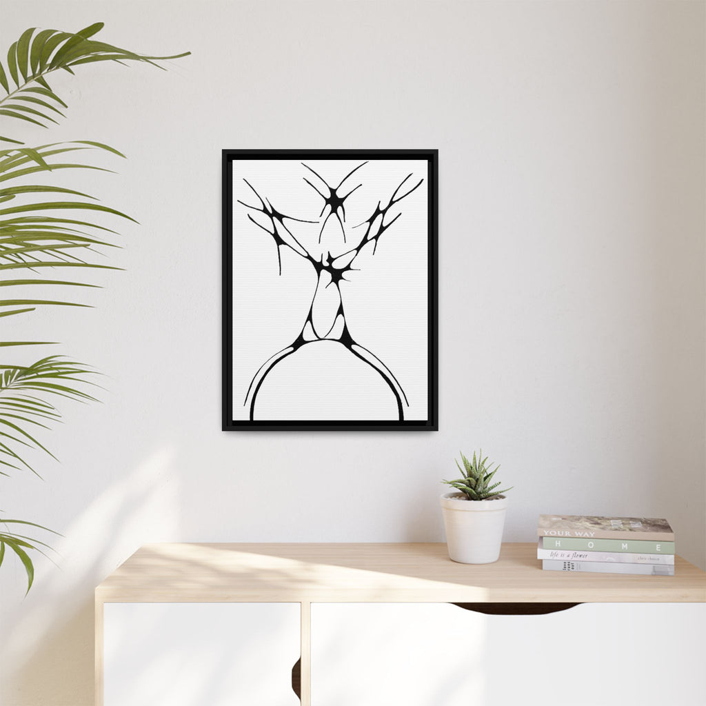The Stag — Framed Matte Canvas Print — Abstract Line Art Wall Art