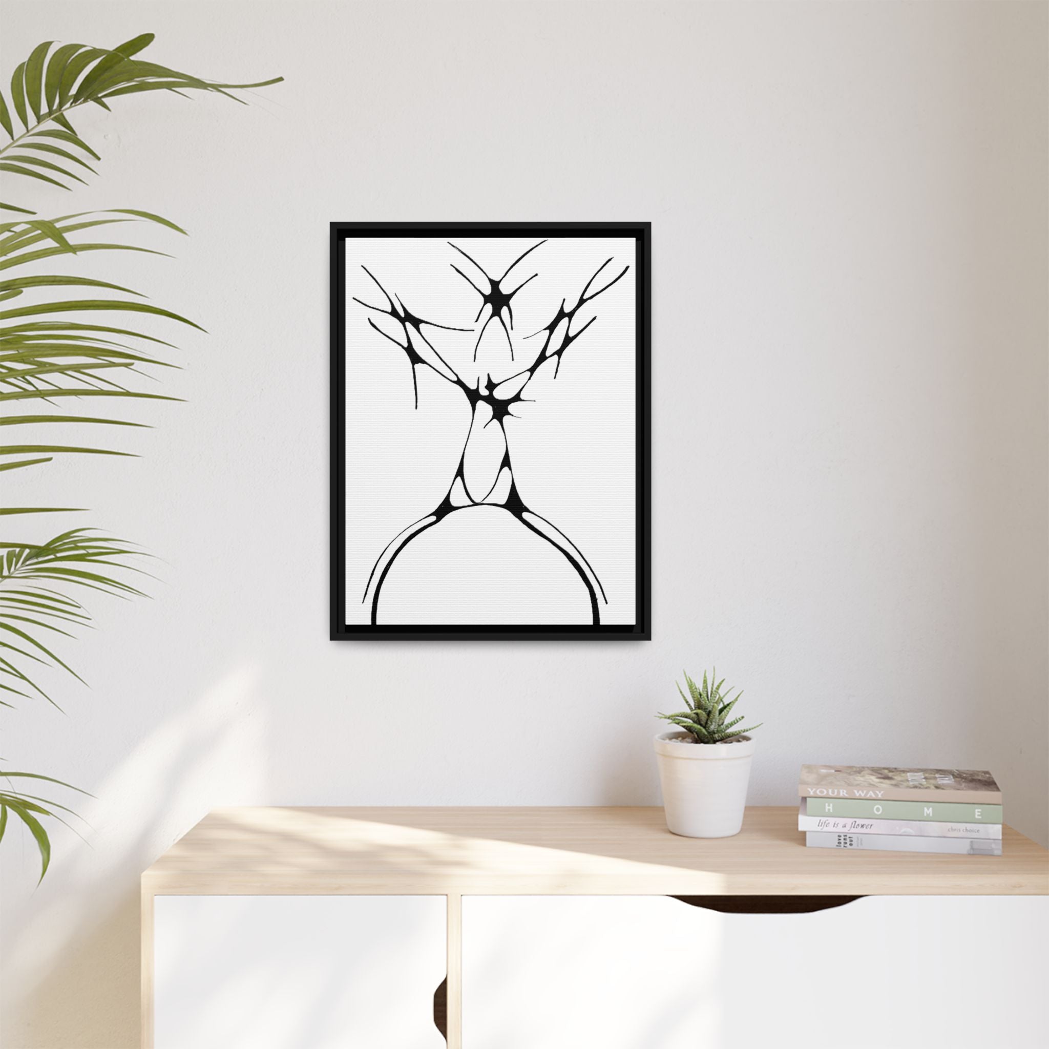 The Stag — Framed Matte Canvas Print — Abstract Line Art Wall Art