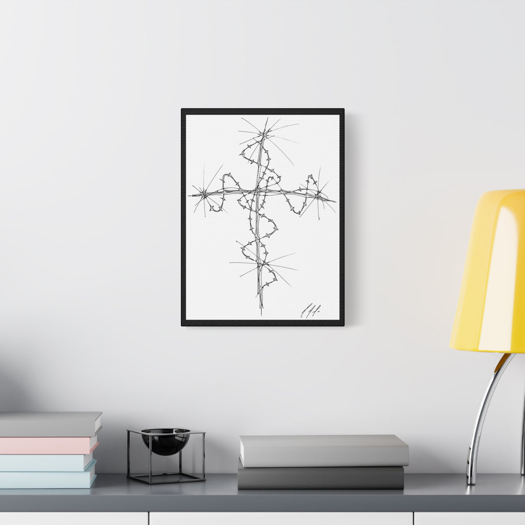 Barbed Wire Cross Matte Canvas Wall Art