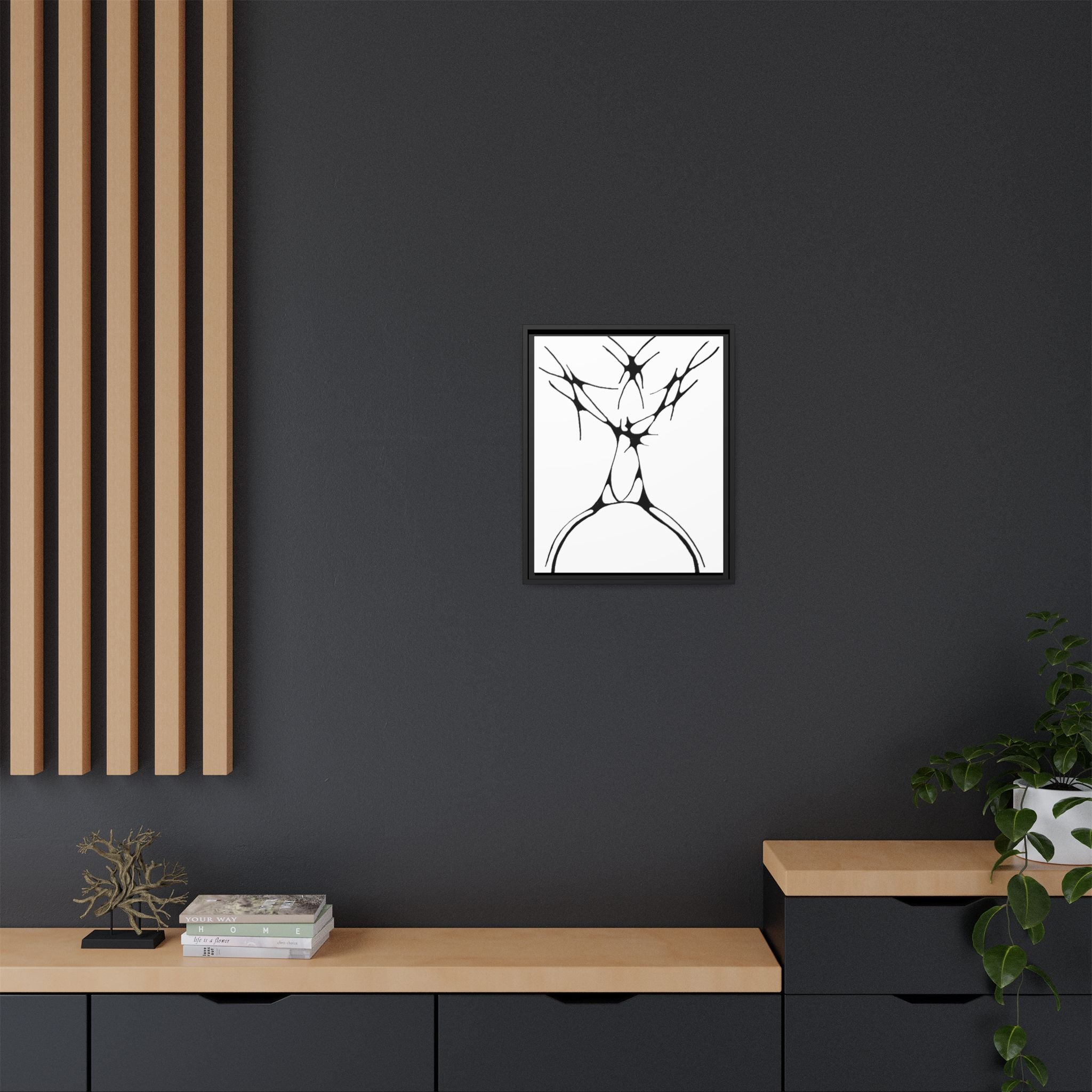 The Stag — Framed Matte Canvas Print — Abstract Line Art Wall Art