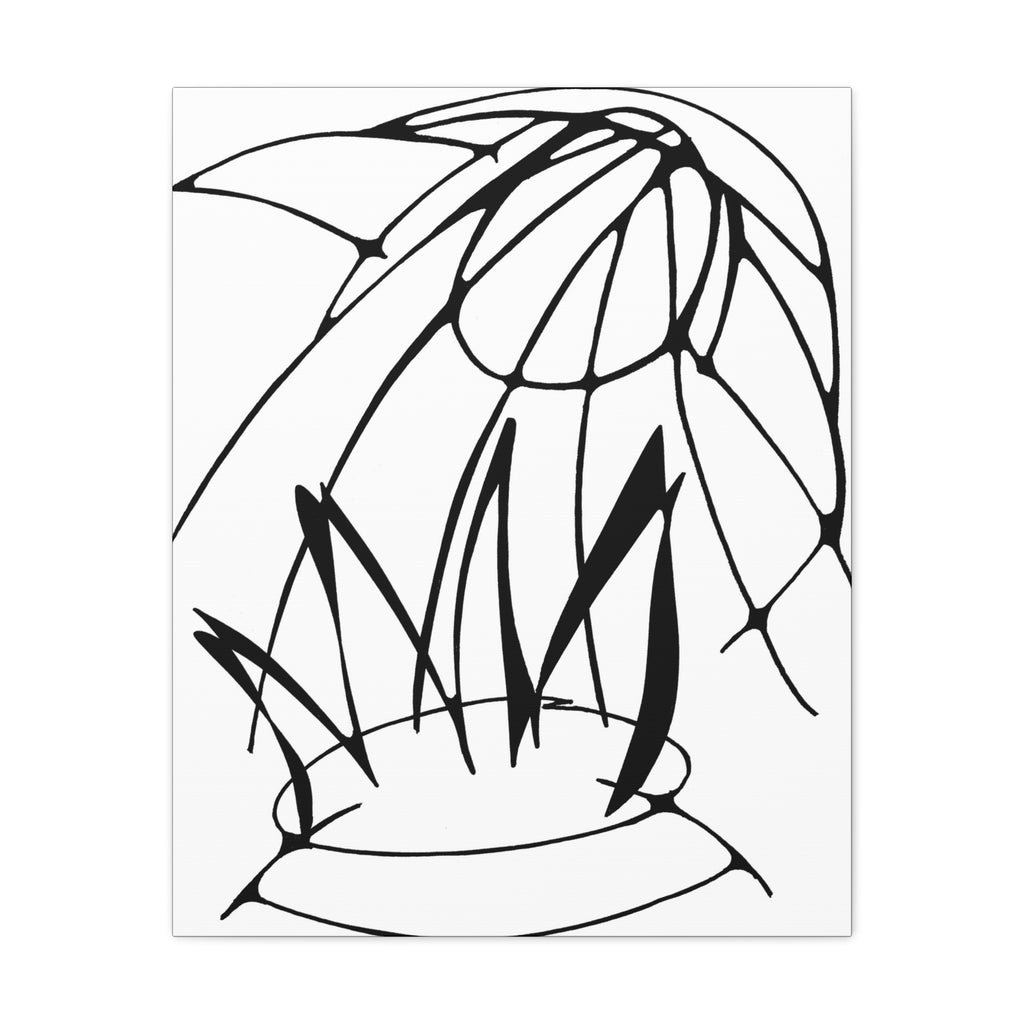 Out of the Fire — Matte Canvas Print — Abstract Black & White Line Art