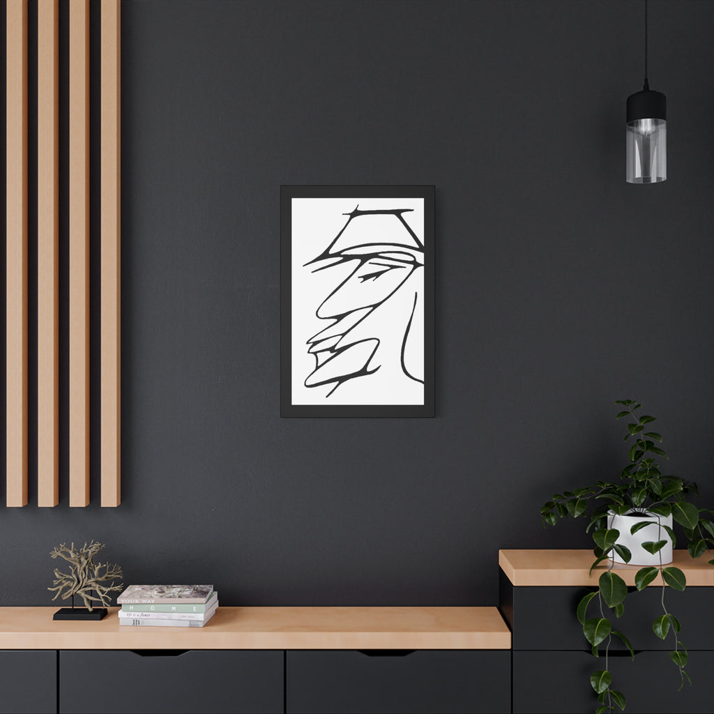 Minimalist Line Art Canvas Print — Abstract Profile Matte Stretched Wall Art