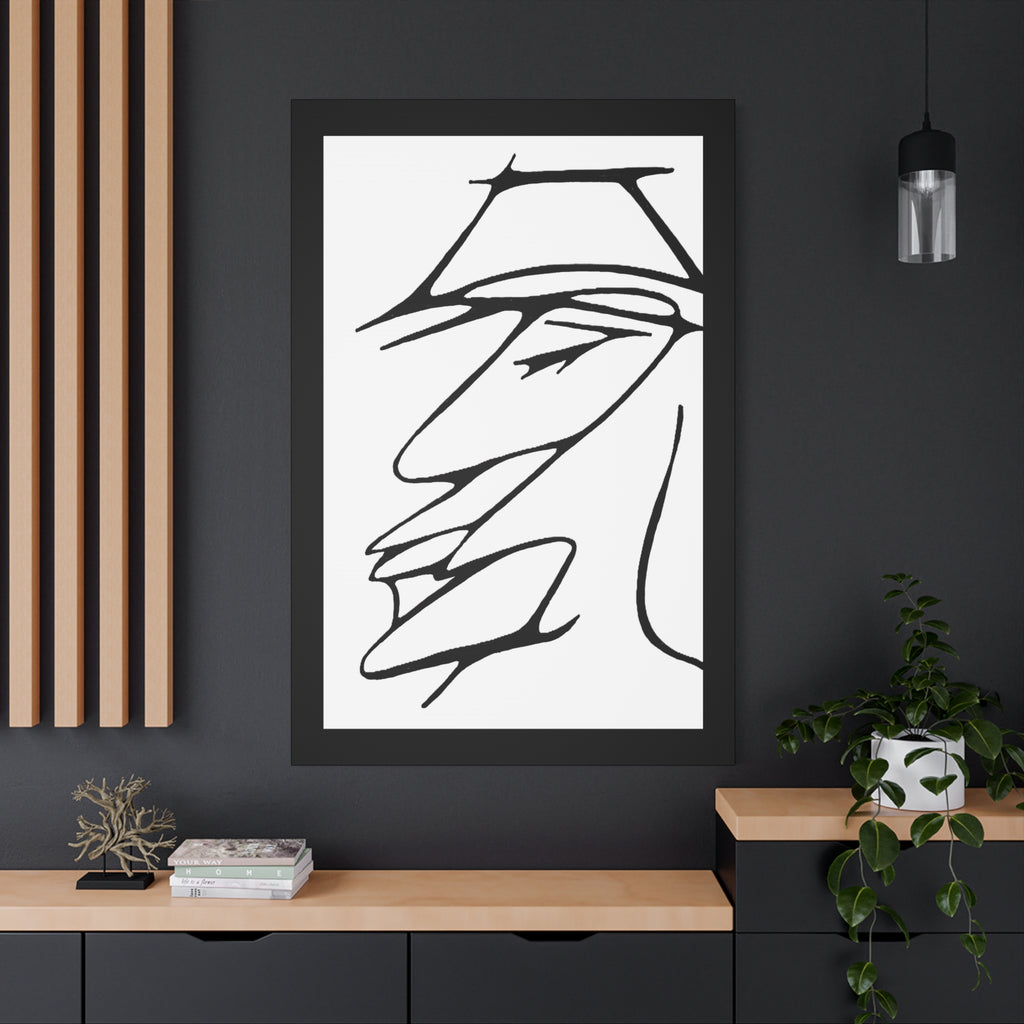 Minimalist Line Art Canvas Print — Abstract Profile Matte Stretched Wall Art