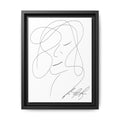 In Her Silence — Framed Matte Canvas Print — Feminine Line Art Wall Art