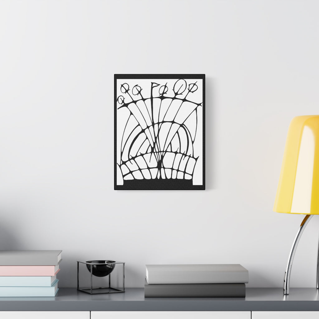 Abstract Black & White Floral Canvas Wall Art — Modern Stretched Matte Print