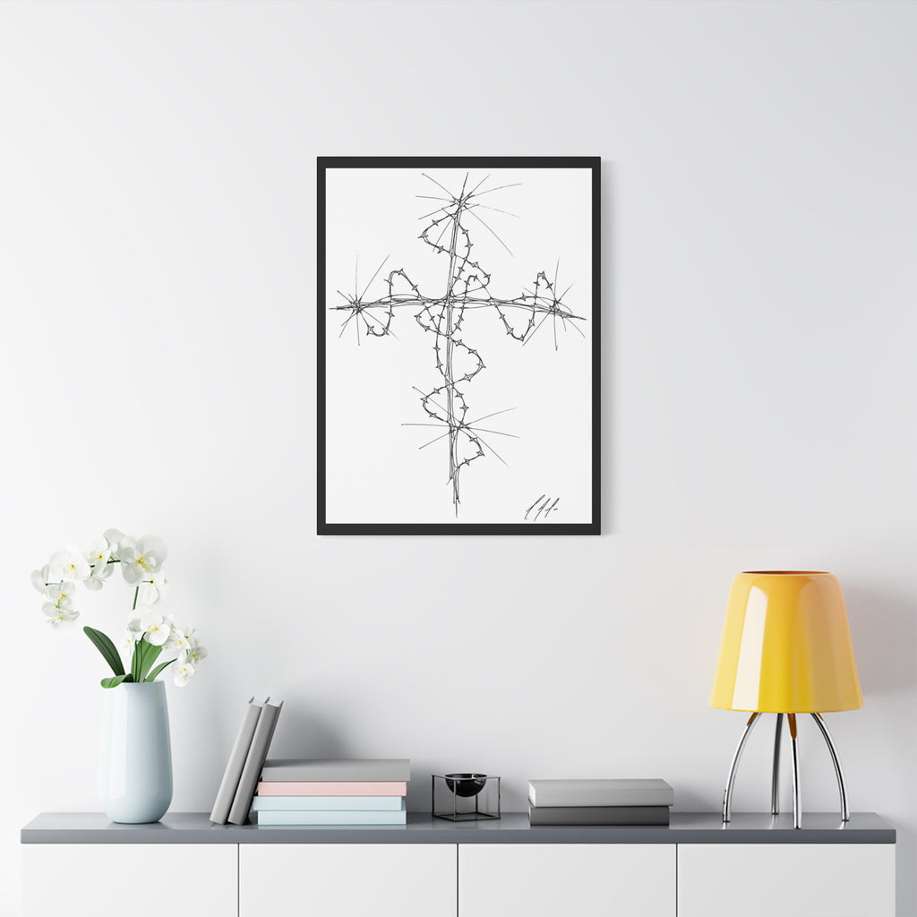 Barbed Wire Cross Matte Canvas Wall Art
