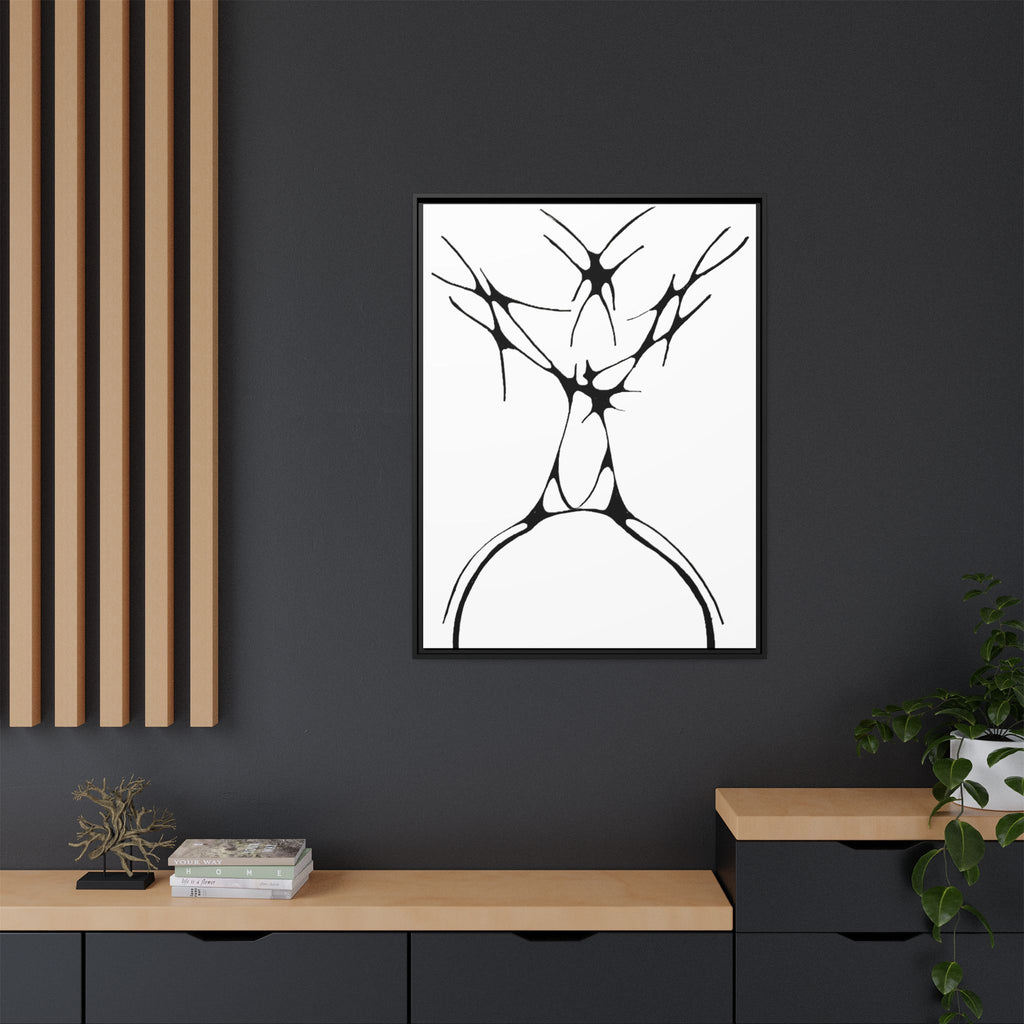 The Stag — Framed Matte Canvas Print — Abstract Line Art Wall Art