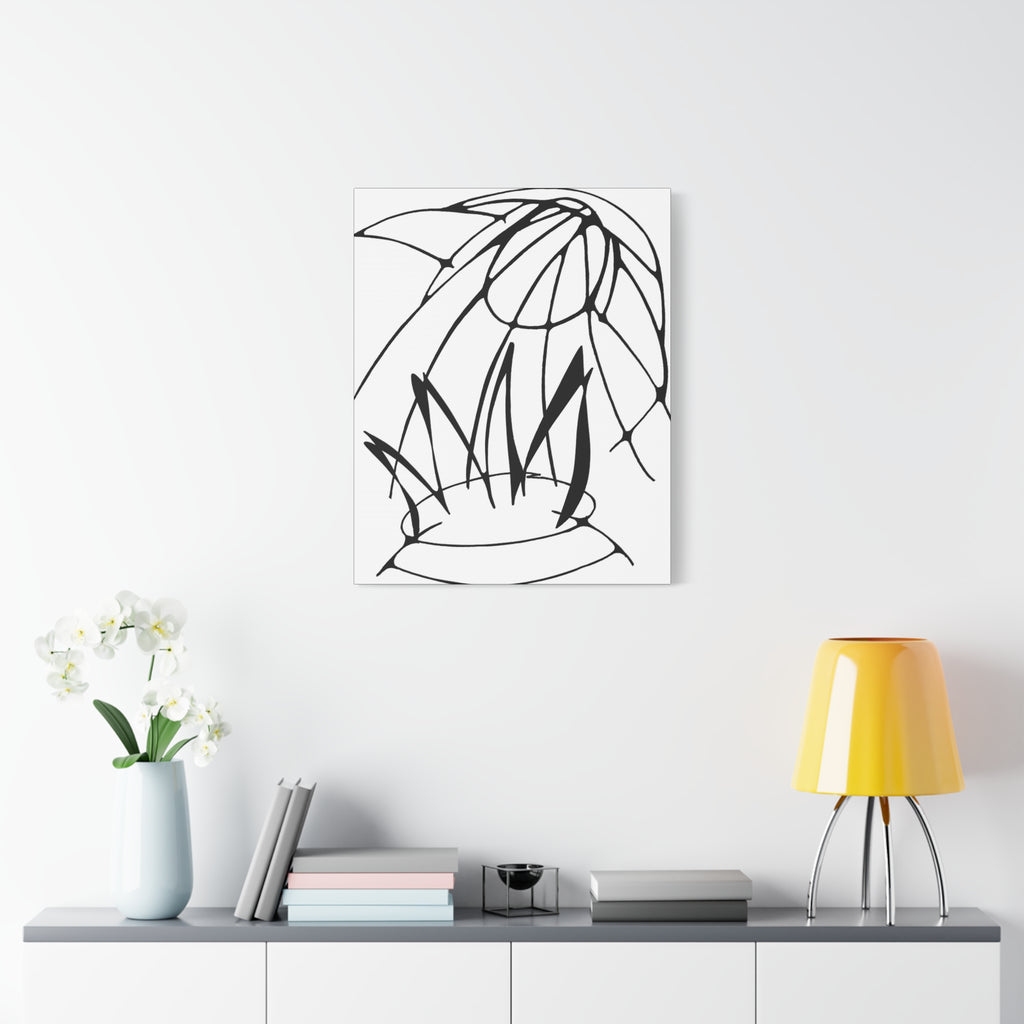 Out of the Fire — Matte Canvas Print — Abstract Black & White Line Art