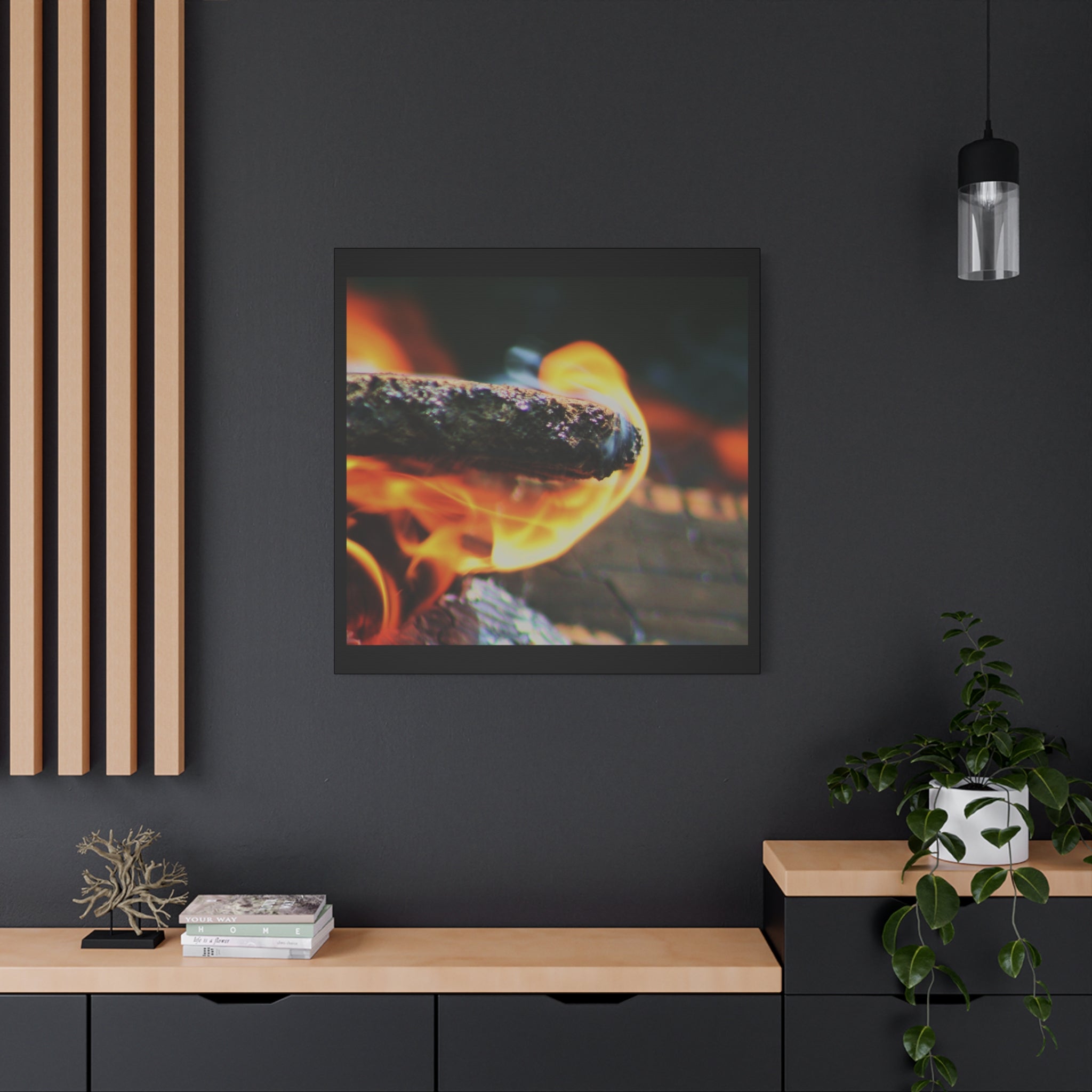 Pyre — The Last Light — Matte Canvas Print — Fire Photography Wall Art