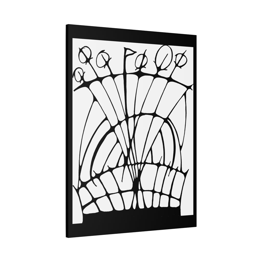 Abstract Black & White Floral Canvas Wall Art — Modern Stretched Matte Print