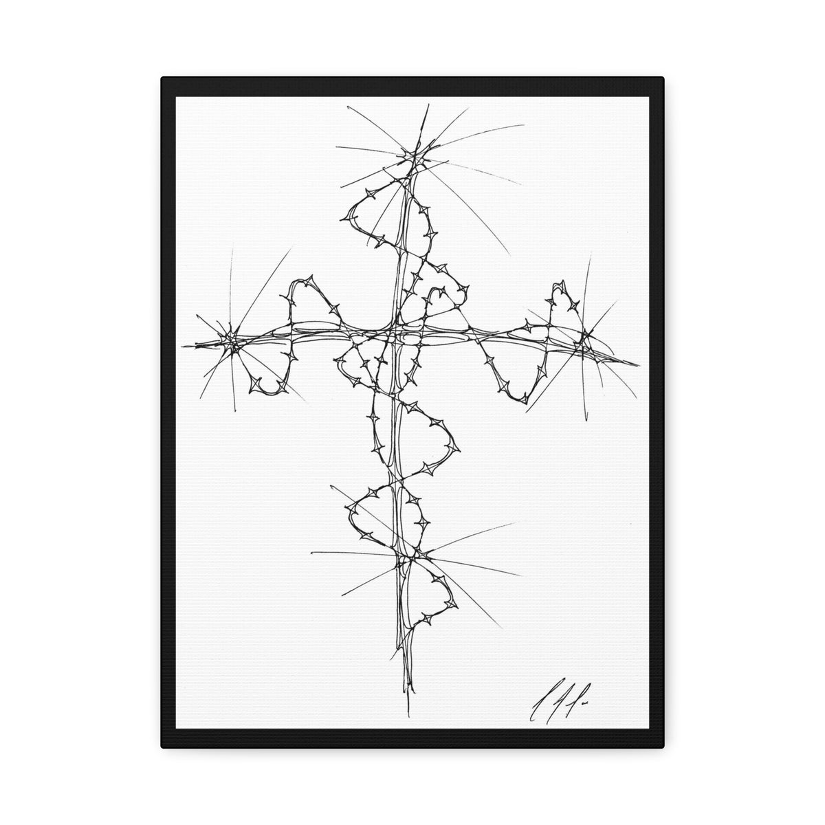 Barbed Wire Cross Matte Canvas Wall Art
