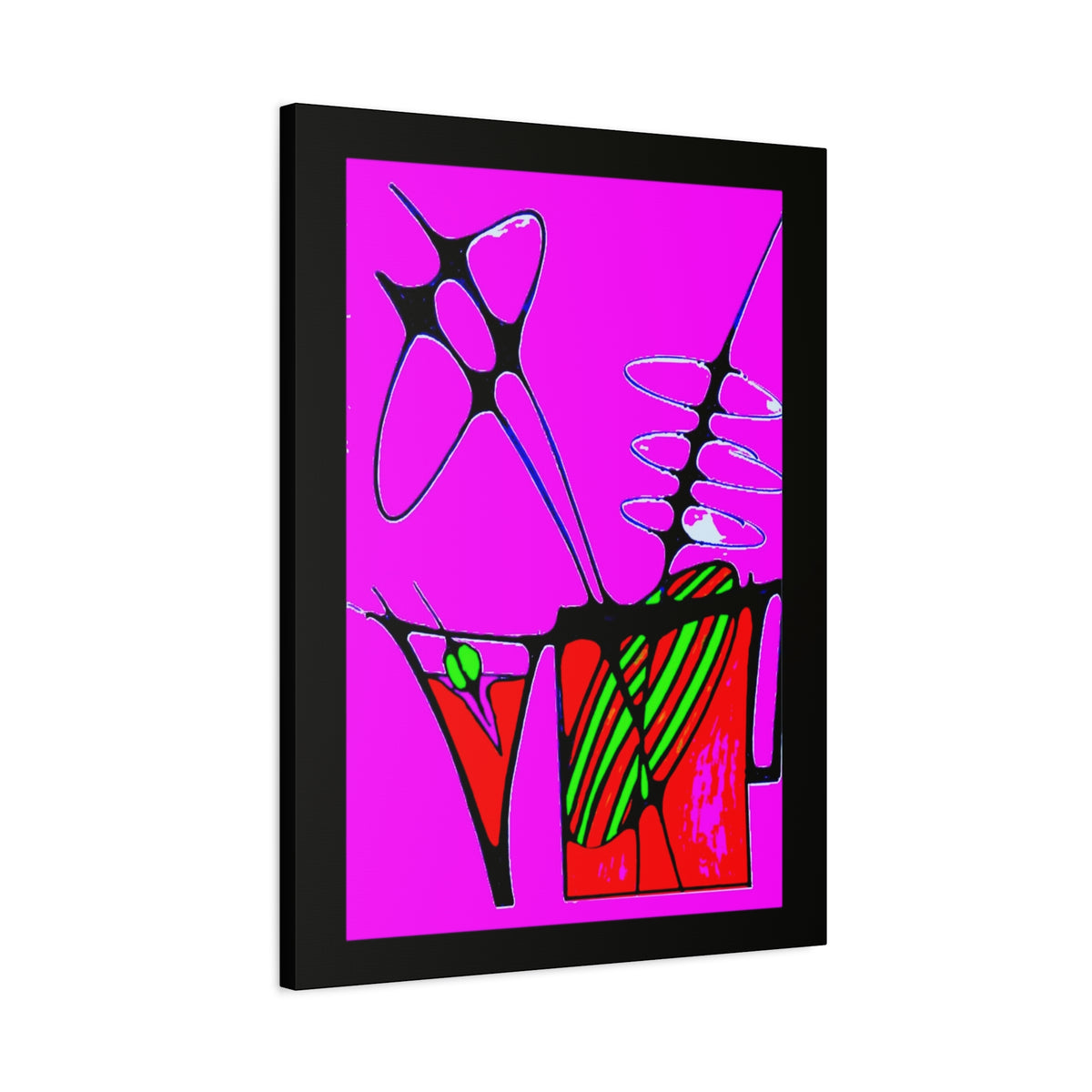 Abstract Cocktails 2 — Matte Canvas Print — Magenta Cocktail Wall Art
