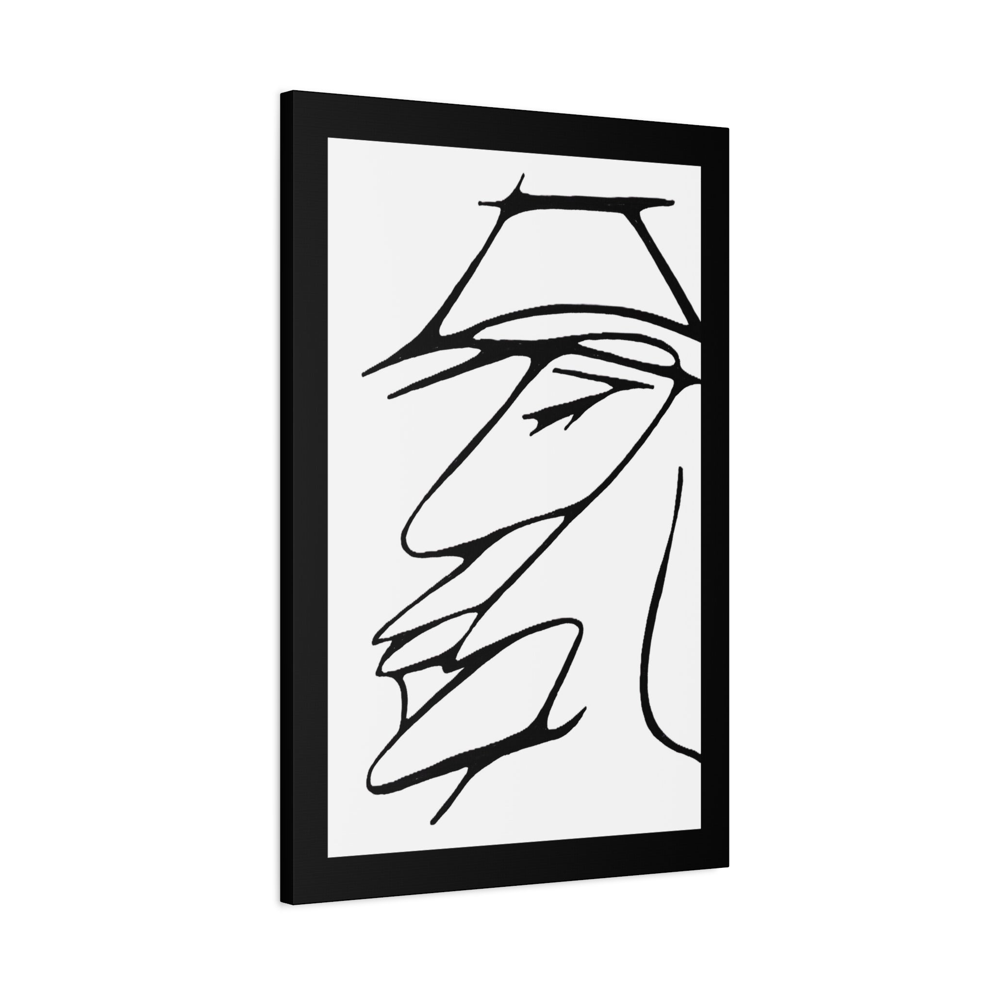 Minimalist Line Art Canvas Print — Abstract Profile Matte Stretched Wall Art
