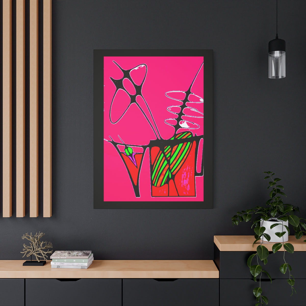 Abstract Cocktails 1 — Matte Canvas Print — Hot Pink Cocktail Wall Art