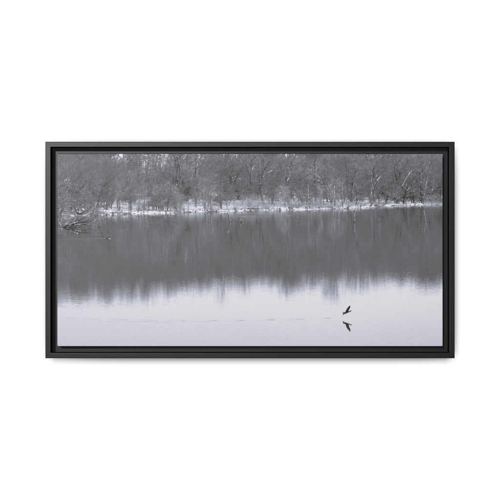 A Quiet Moment — Framed Matte Canvas Print — Black & White Nature Photography Wall Art