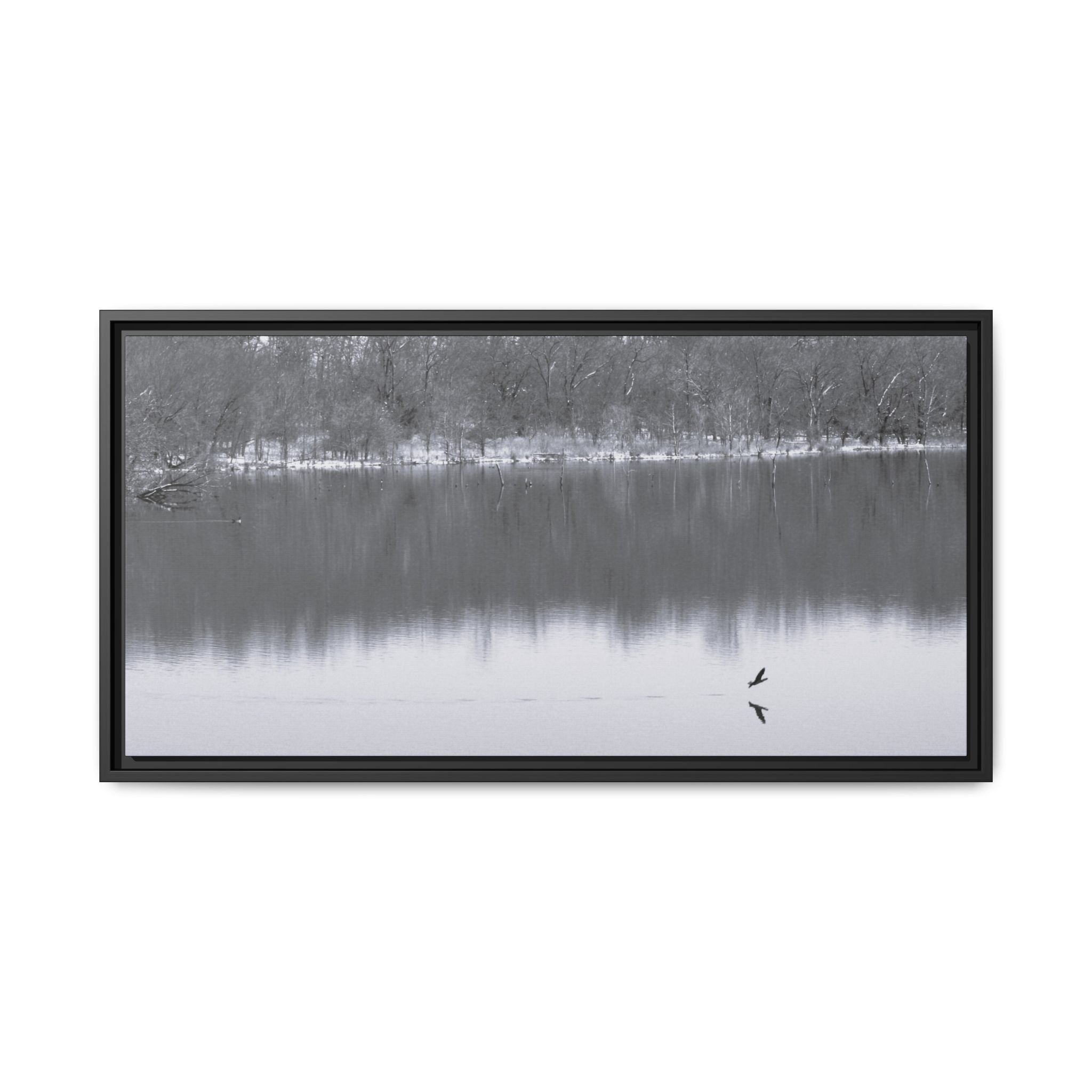A Quiet Moment — Framed Matte Canvas Print — Black & White Nature Photography Wall Art