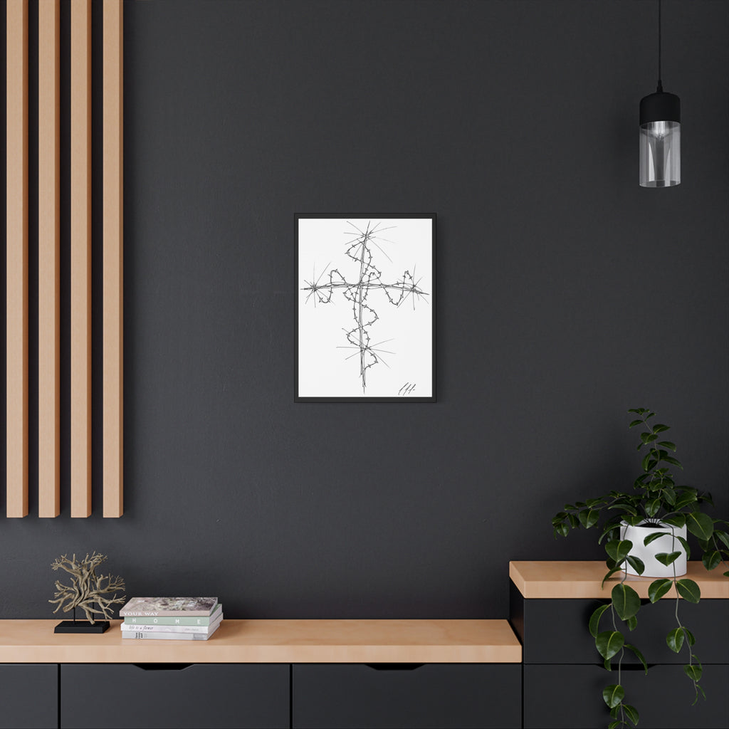 Barbed Wire Cross Matte Canvas Wall Art