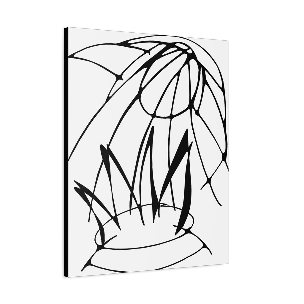 Out of the Fire — Matte Canvas Print — Abstract Black & White Line Art