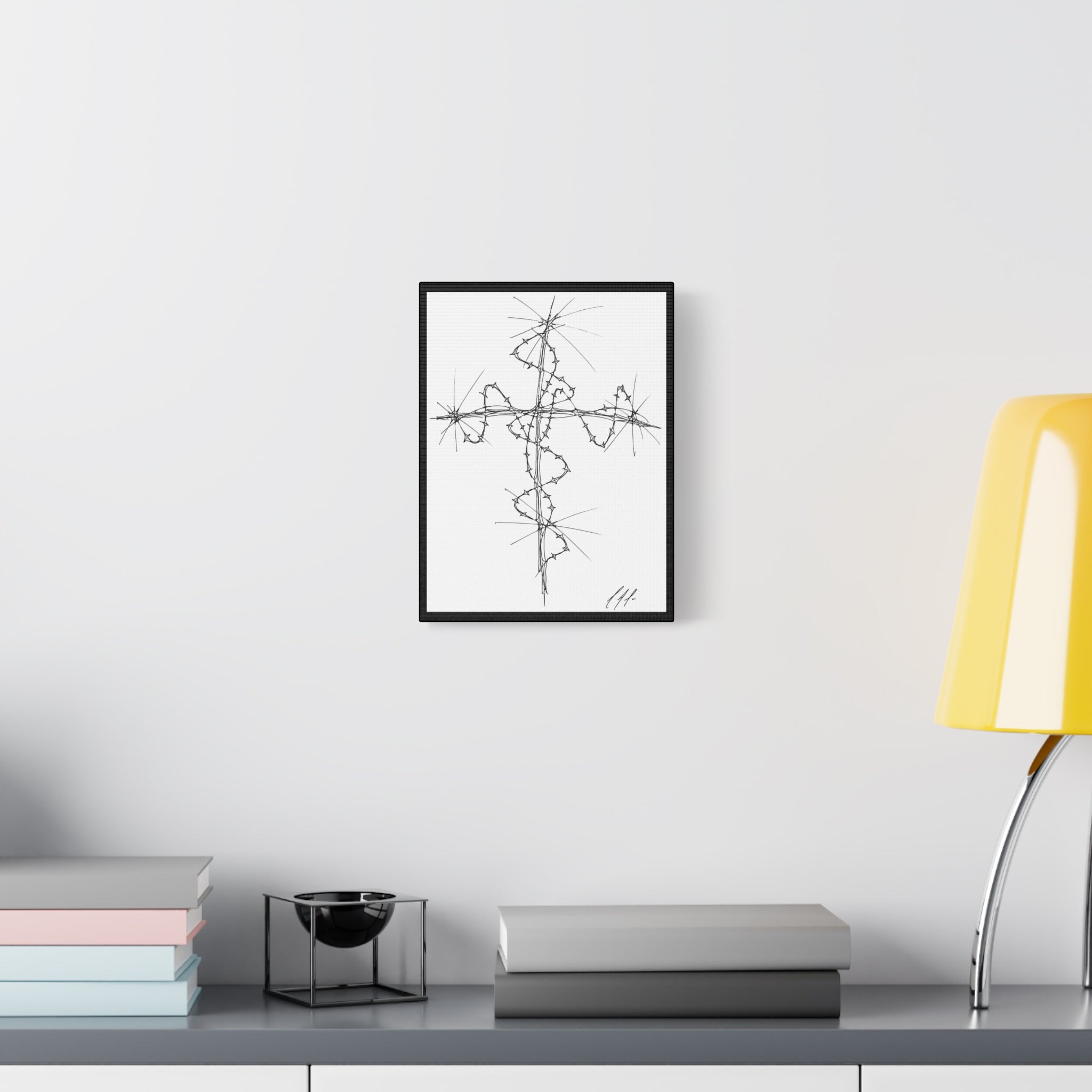 Barbed Wire Cross Matte Canvas Wall Art