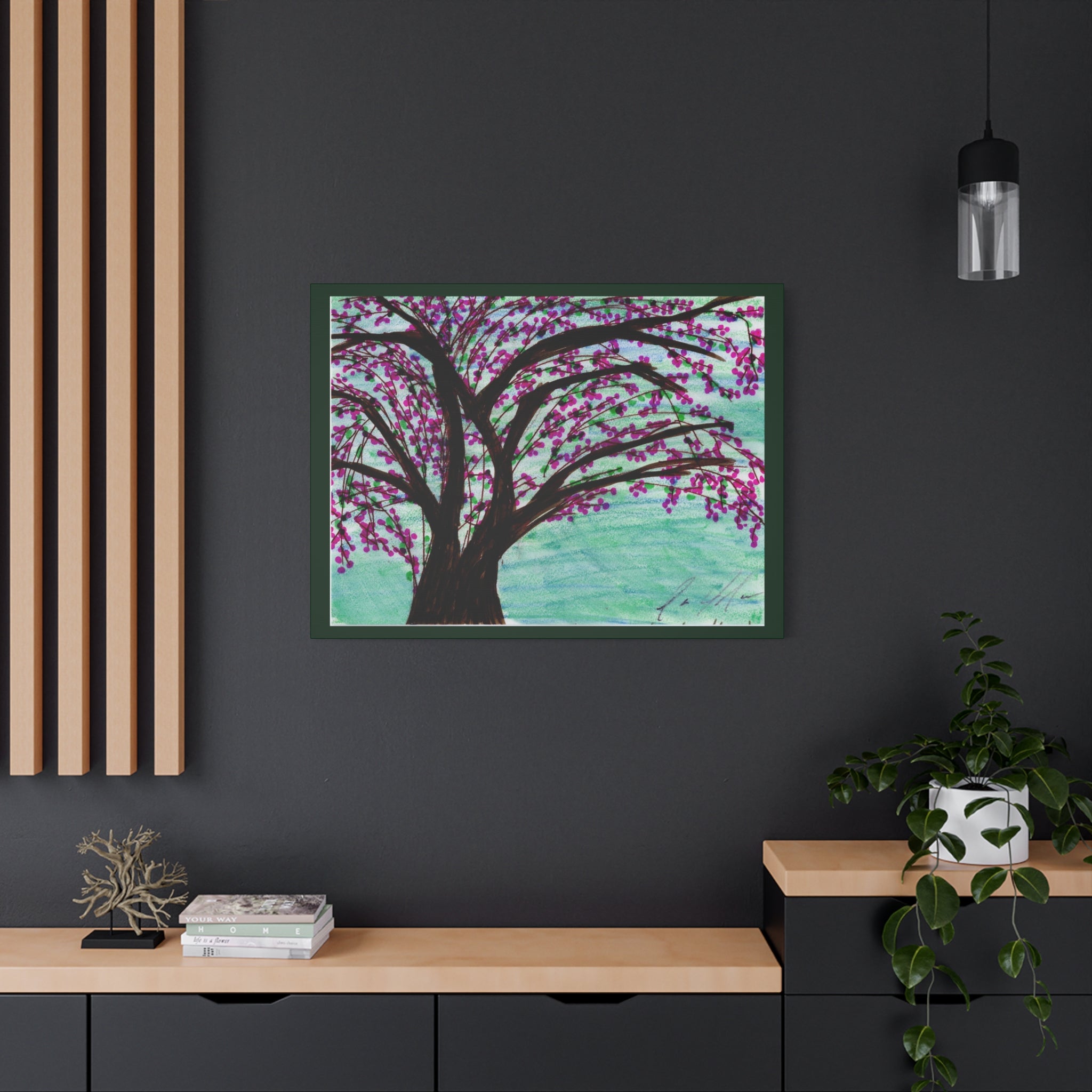 Blossoming Cherry Tree Matte Canvas Print — Stretched Wall Art (1.25")