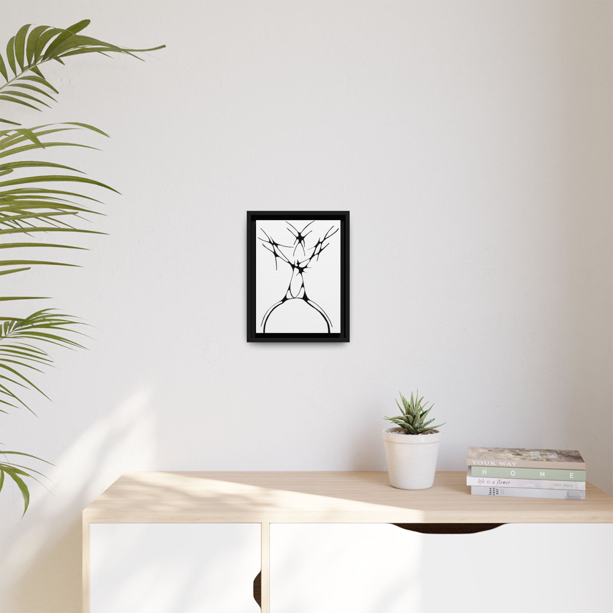 The Stag — Framed Matte Canvas Print — Abstract Line Art Wall Art