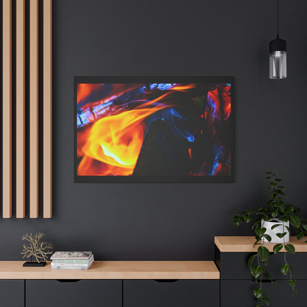 Pyre — Face in the Flame — Matte Canvas Print — Fire Photography Wall Art