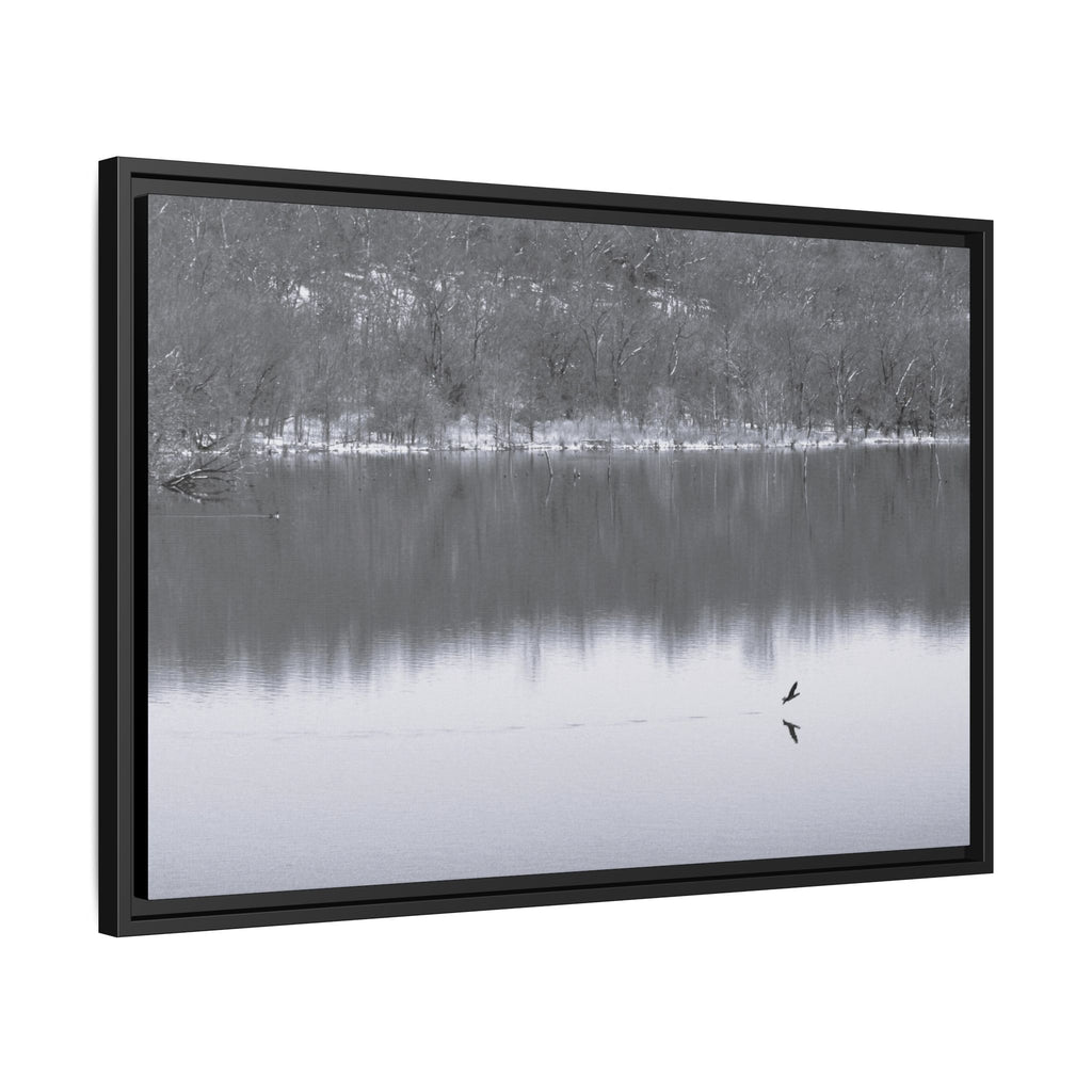 A Quiet Moment — Framed Matte Canvas Print — Black & White Nature Photography Wall Art