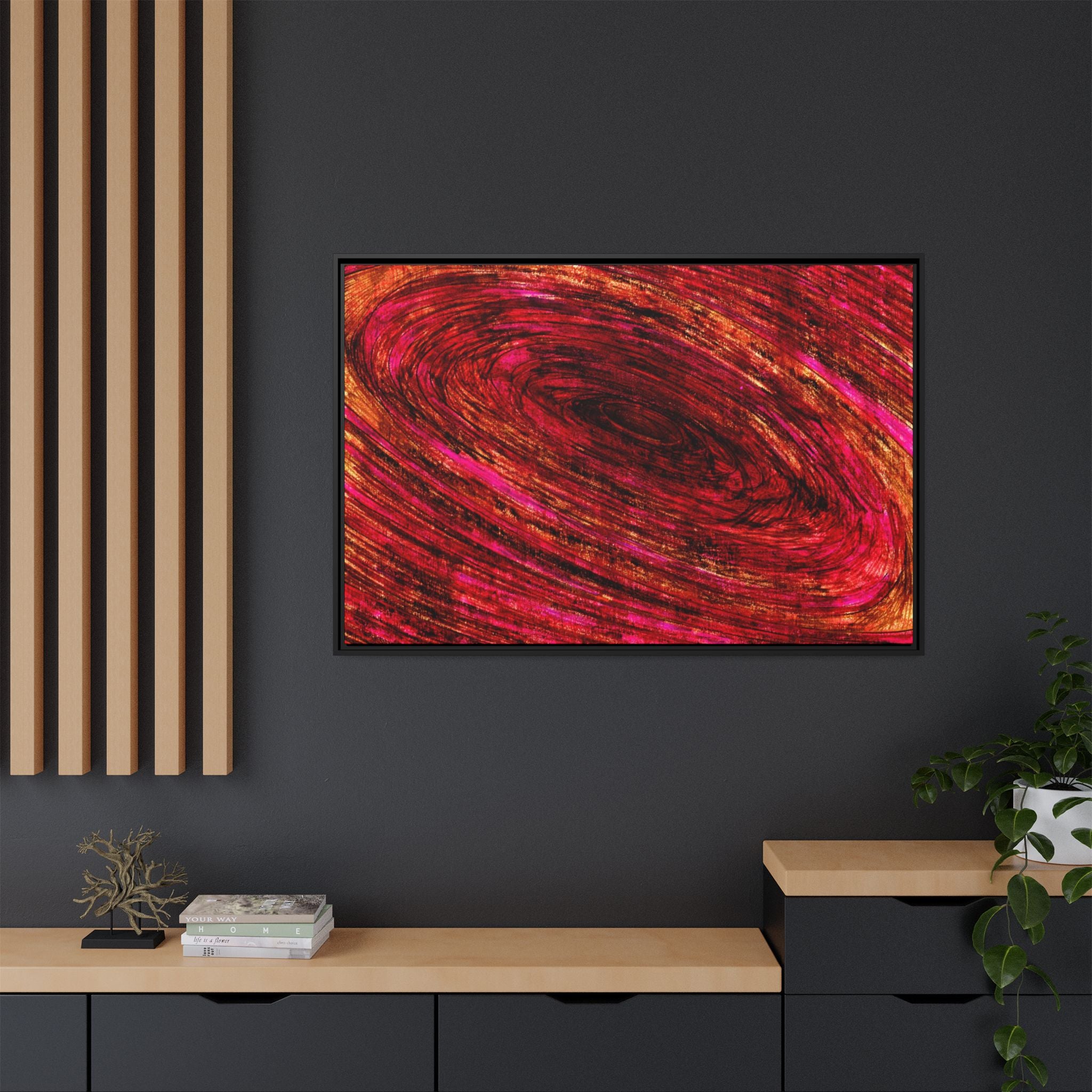 The Pull — Into the Still — Framed Canvas Print
