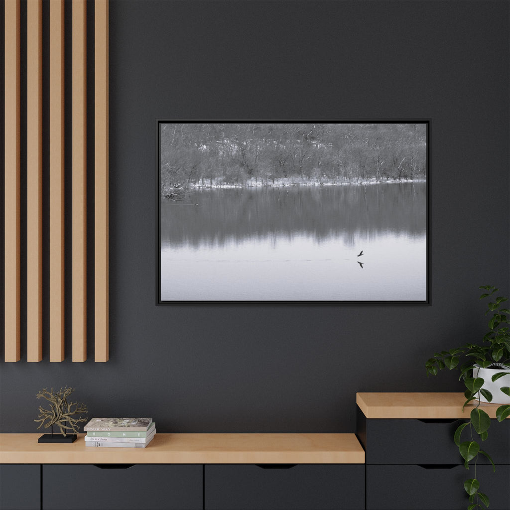 A Quiet Moment — Framed Matte Canvas Print — Black & White Nature Photography Wall Art