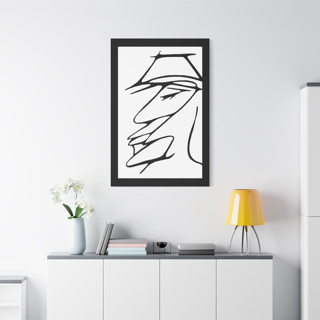 Minimalist Line Art Canvas Print — Abstract Profile Matte Stretched Wall Art