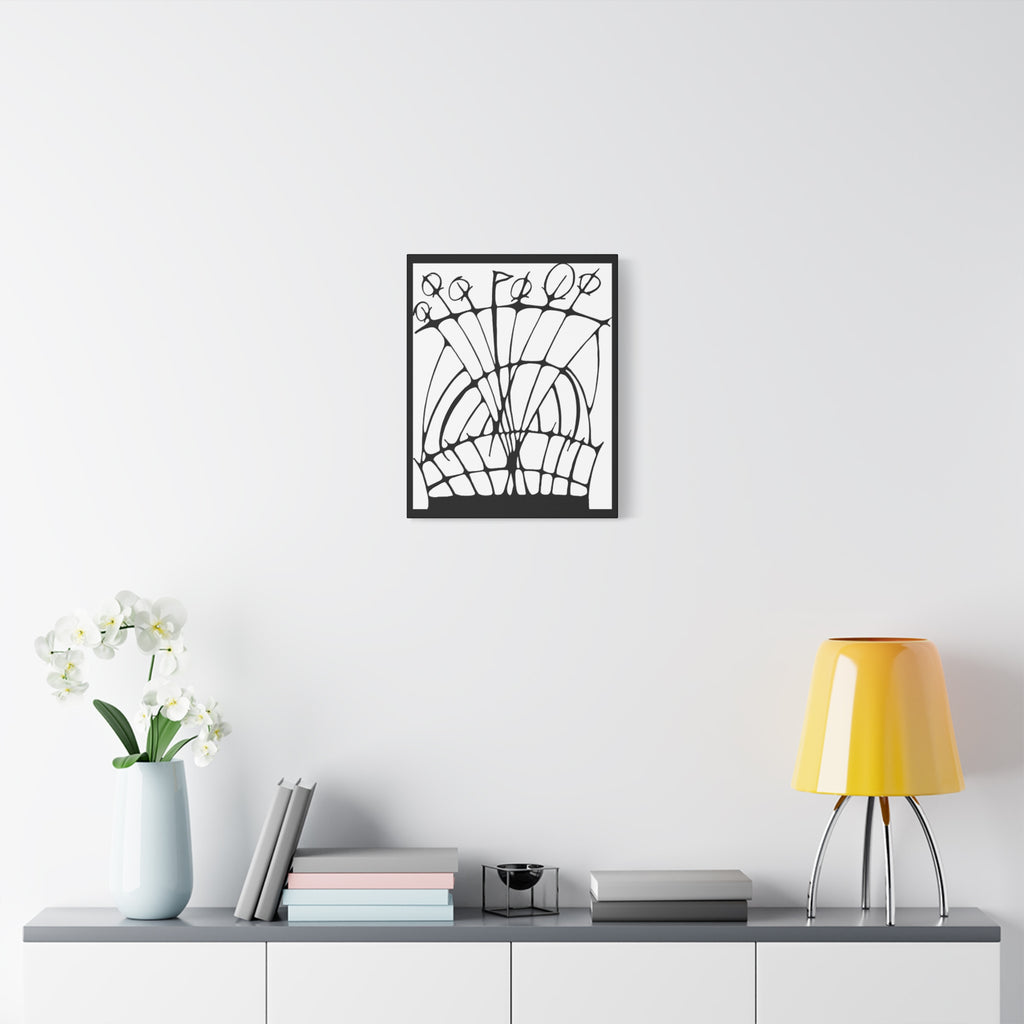 Abstract Black & White Floral Canvas Wall Art — Modern Stretched Matte Print