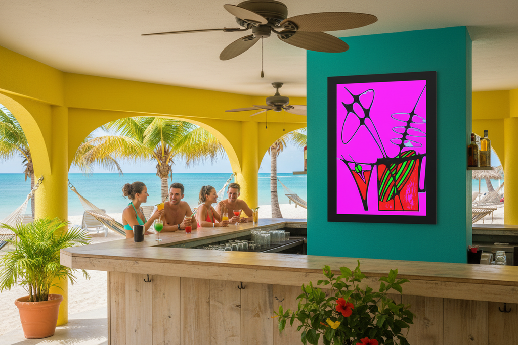 Abstract Cocktails 2 - Caribbean Bar Mockup