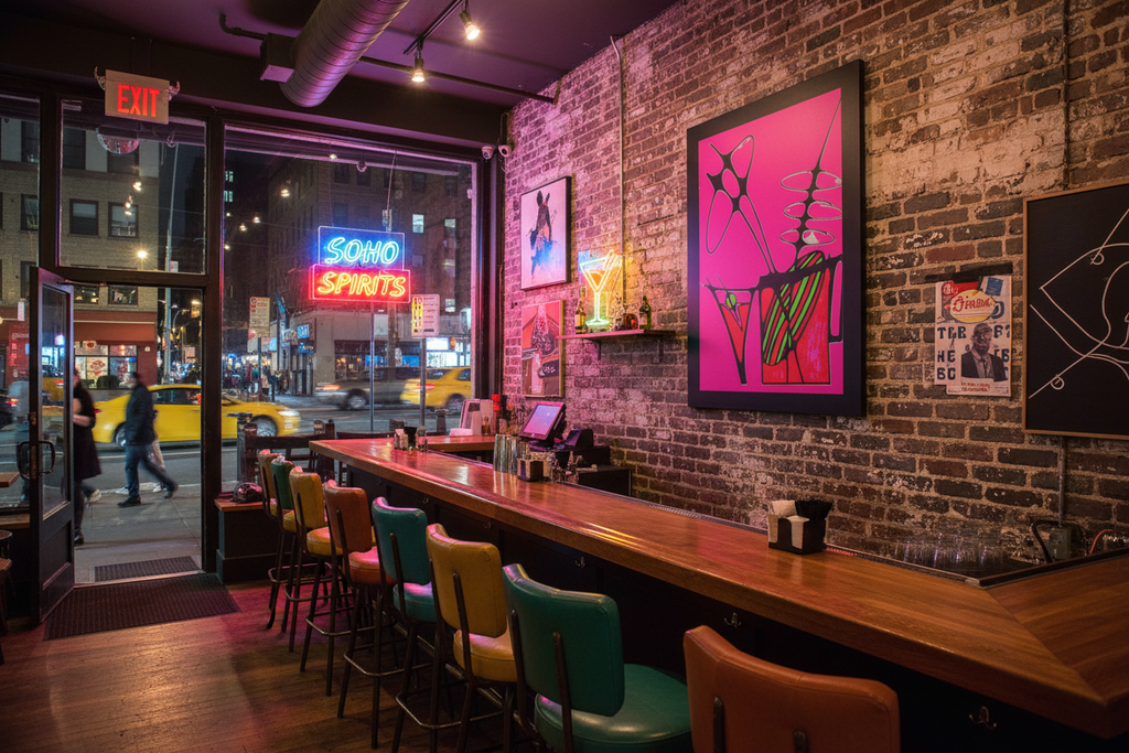 Abstract Cocktails 2 - SoHo Night Bar Mockup