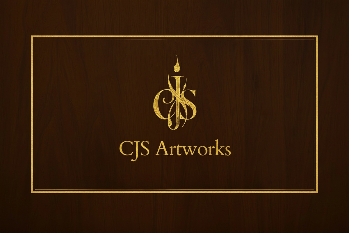 CJS Artworks Logo - Gold Border