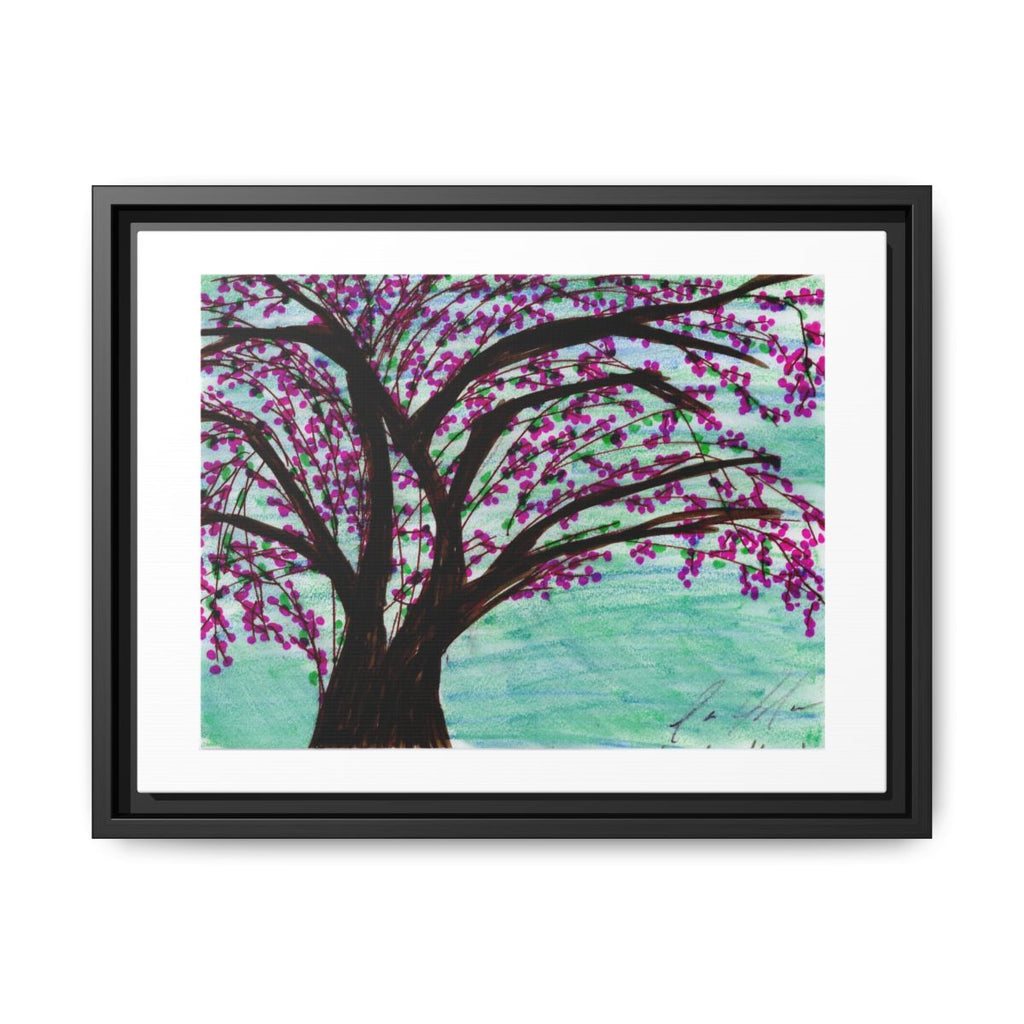 Pink Blossom Matte Canvas Print — Framed Wall Art